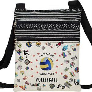 Volleyball Messenger Bag Polyester Small Crossbody Ethnic Pattern